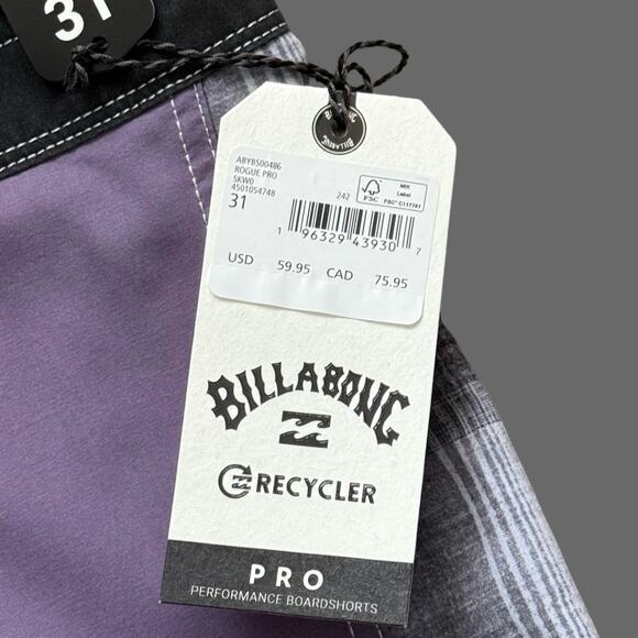Billabong Rogue Pro 20" Boardshorts Faded Purple Size 31 NWT ABYBS00486 - Picture 5 of 10